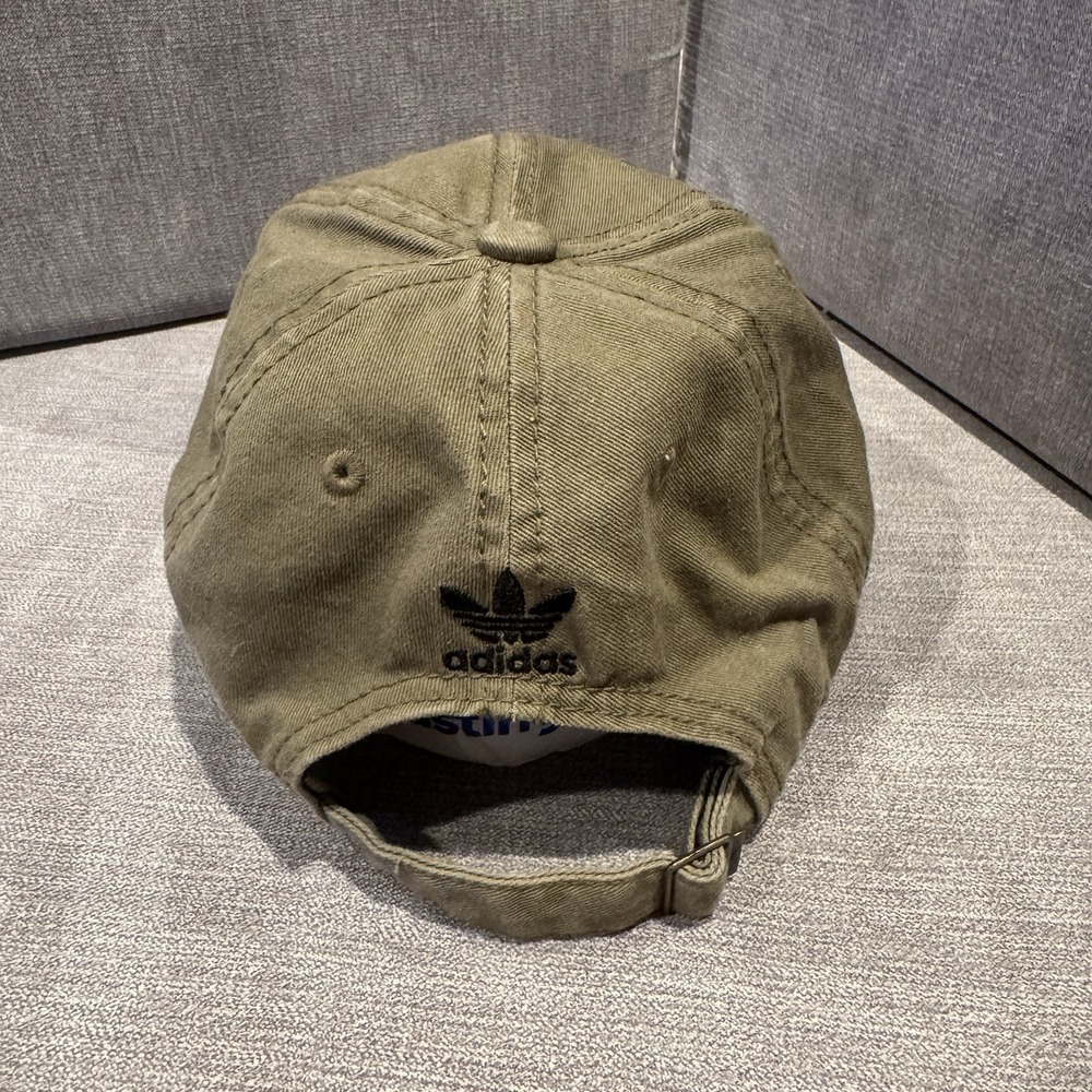 Adidas Hat Strapback Green Black Trefoil Logo Casual Relaxed Baseball Cotton Men - Picture 4 of 7